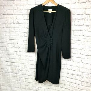 TC Petites Black  V-neck plunge Dress size 13 - 14